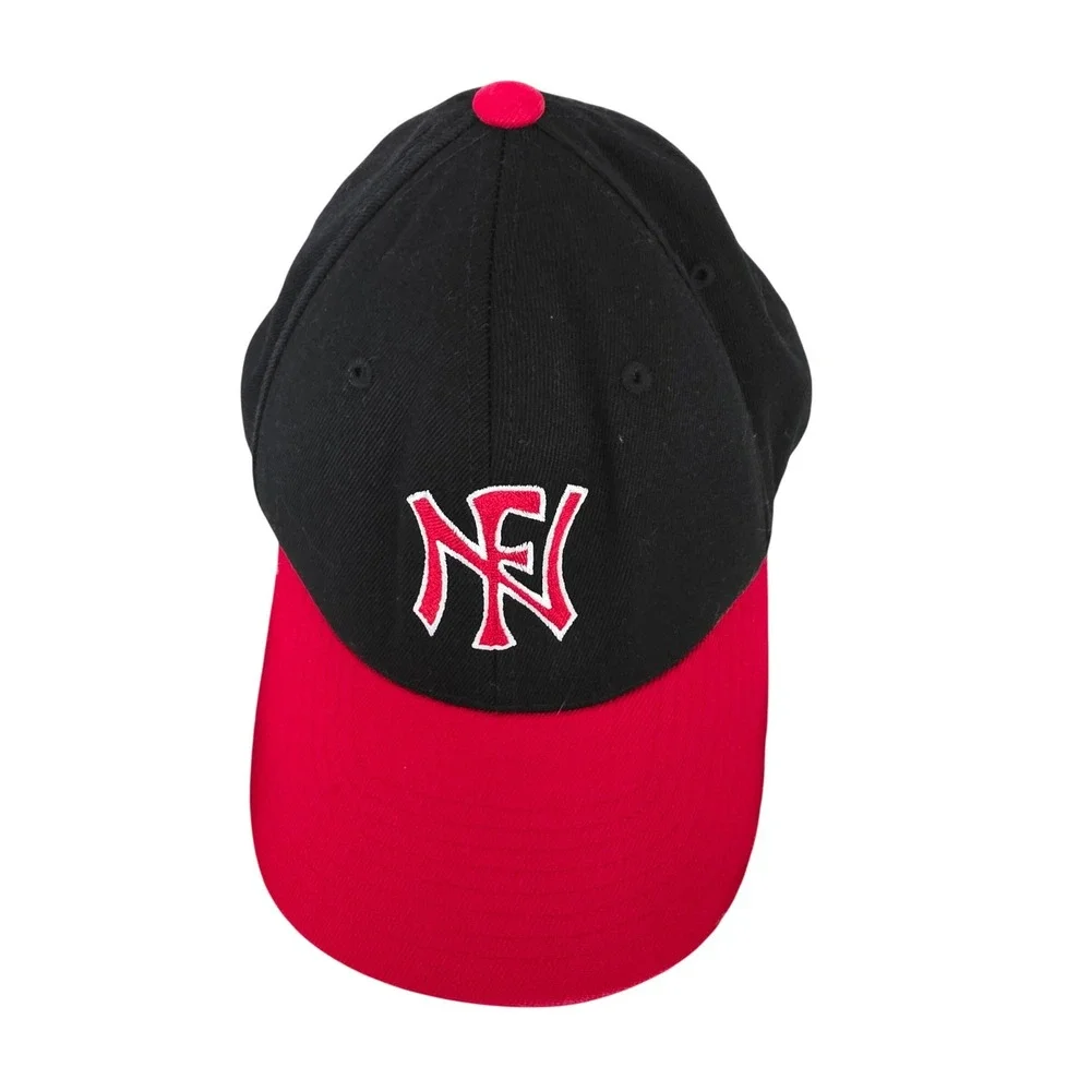 Richardson Pro 585 Flexfit Hat Mens LG-XL Black Red NFN Embroidered Baseball Cap